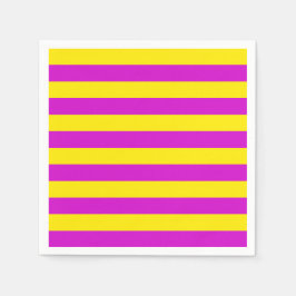 Servilleta De Papel Diseño de franjas moradas y amarillas