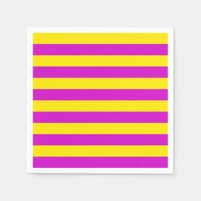 Servilleta De Papel Diseño de franjas moradas y amarillas (Anverso)
