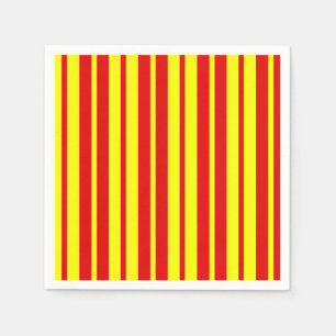 Servilleta De Papel Diseño de franjas rojas y amarillas