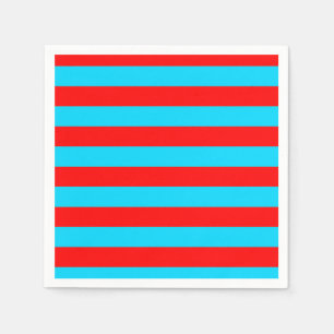 Servilleta De Papel Diseño de franjas rojas y azules