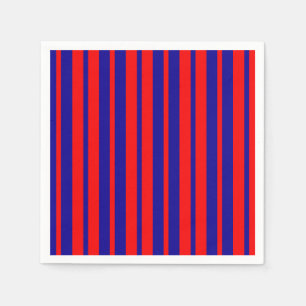 Servilleta De Papel Diseño de franjas rojas y azules