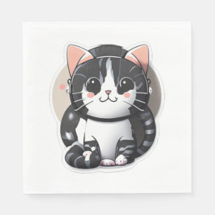 Servilleta De Papel Diseño de gato lúdico 1