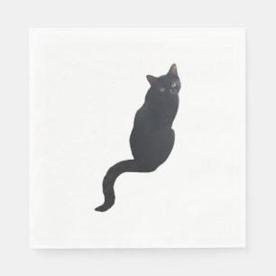 Servilleta De Papel Diseño de gato negro