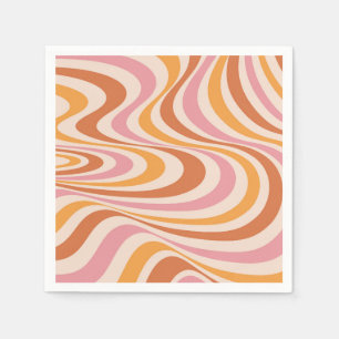 Servilleta De Papel Diseño de giro abstracto rosa y naranja