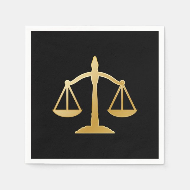 Servilleta De Papel Diseño de Golden Scales of Justice Law (Anverso)