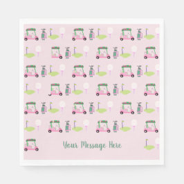 Servilleta De Papel Diseño de golf rosa elegante Mensaje personalizado