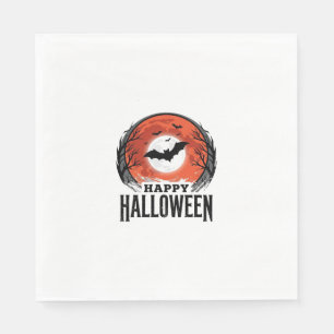 Servilleta De Papel Diseño de grabado de murciélago lunar de Halloween