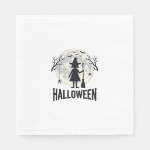 Servilleta De Papel Diseño de grabado vintage de bruja de Halloween Lu