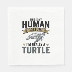 Servilleta De Papel Diseño de grabado vintage de disfraz de tortuga di