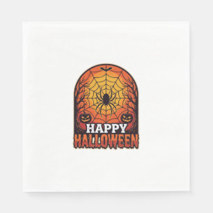 Servilleta De Papel Diseño de grabado vintage de telaraña de Halloween