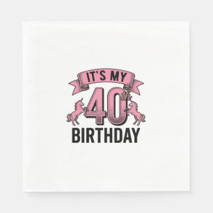 Servilleta De Papel Diseño de grabado vintage de unicornio para cumple