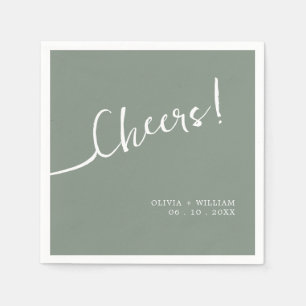 Servilleta De Papel Diseño de guión de salchichas verdes Bodas Napkins