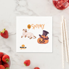 Servilleta De Papel Diseño de Halloween con fantasía de perro y calaba