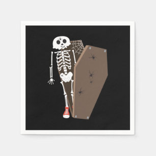 Servilleta De Papel Diseño de Halloween de esqueleto y ataúd