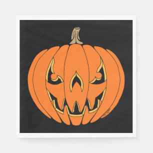 Servilleta De Papel Diseño de Halloween de Jack-o'-Lantern espeluznant