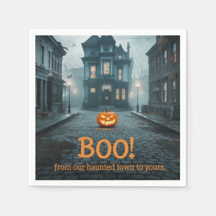 Servilleta De Papel Diseño de Halloween en Ghostly Town Square