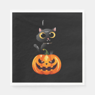 Servilleta De Papel Diseño de Halloween para Gatos Negros - Arte espel