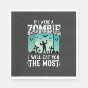 Servilleta De Papel Diseño de Halloween Te Voy a Comer Zombie_1