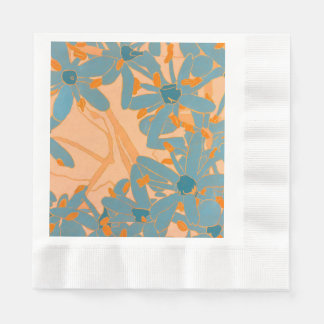 Servilleta De Papel Diseño de hoja contemporáneo en melocotón