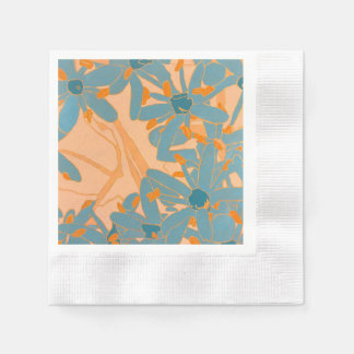 Servilleta De Papel Diseño de hoja contemporáneo en melocotón