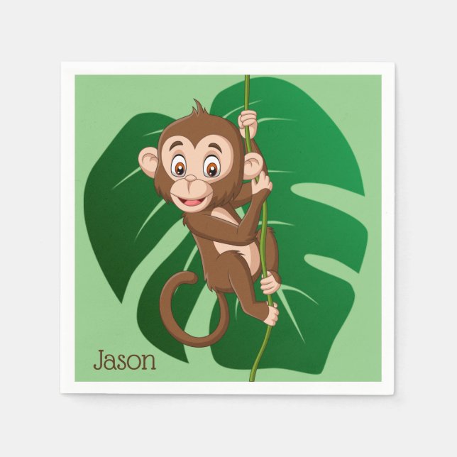 Servilleta De Papel Diseño de hoja de mono-jungla (Anverso)