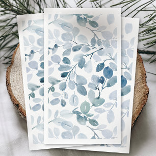 Servilleta De Papel Diseño de hojas de color de agua de Navidades azul