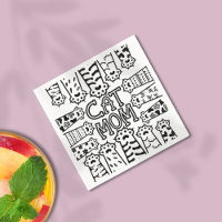 Diseño de impresión de papel para gatos negros y b