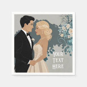 Servilleta De Papel Diseño de invitaciones a bodas elegantes y sin tie