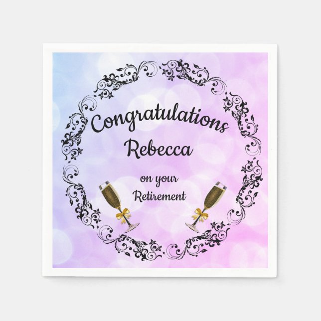 Servilleta De Papel Diseño de jubilaciones personalizadas (Anverso)