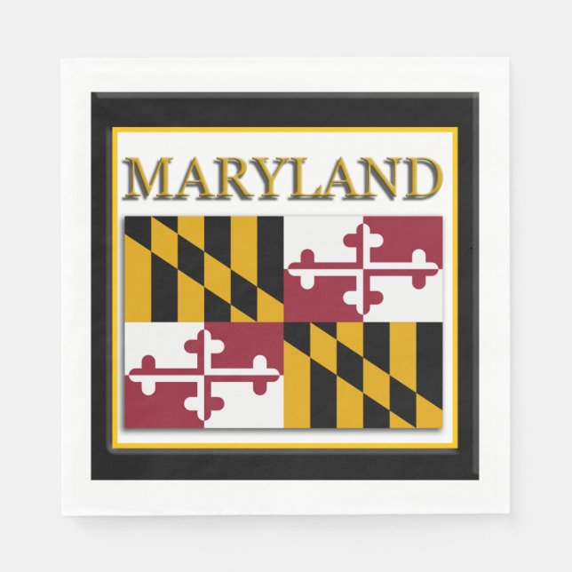 Servilleta De Papel Diseño de la bandera del estado de Maryland (Anverso)