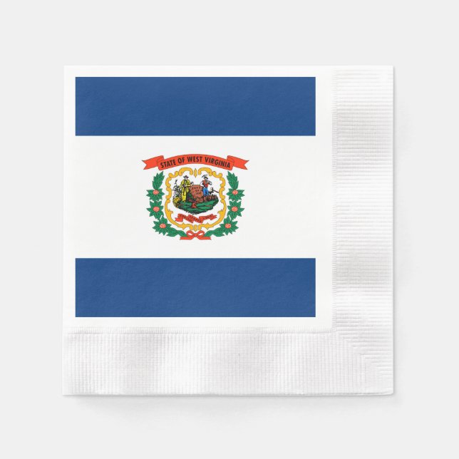 Servilleta De Papel Diseño de la bandera del estado de Virginia Occide (Anverso)