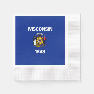 Servilleta De Papel Diseño de la bandera del estado de Wisconsin