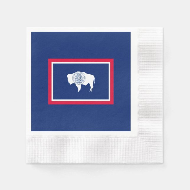 Servilleta De Papel Diseño de la bandera del estado de Wyoming (Anverso)