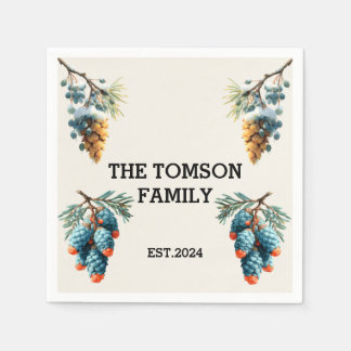 Servilleta De Papel Diseño de la familia de los tonos de pino de invie