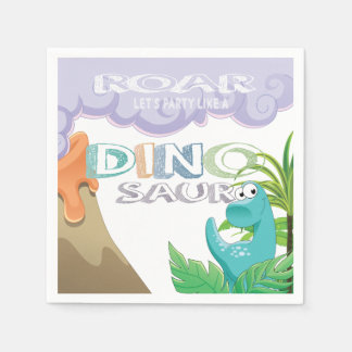 Servilleta De Papel Diseño de la fiesta de cumpleaños de Dinosaur