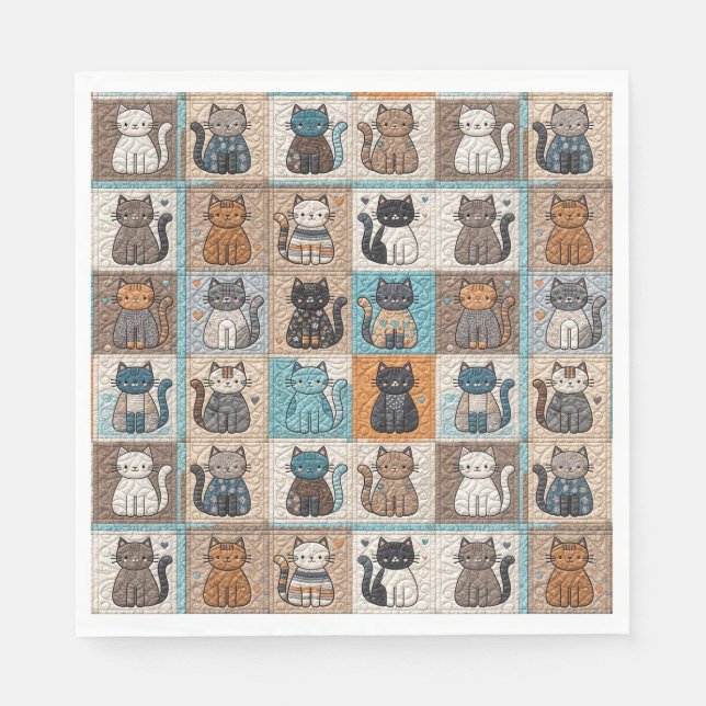 Servilleta De Papel Diseño de la pila de gato (Anverso)