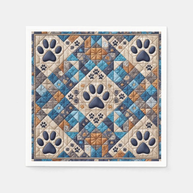 Servilleta De Papel Diseño de la trama de la huella dactilar del perro (Anverso)