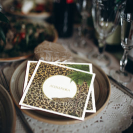 Servilleta De Papel Diseño de leopardo elegante fiesta de palma