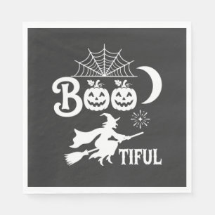 Servilleta De Papel Diseño de luna de bruja de Halloween Bootiful_1