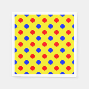 Servilleta De Papel Diseño de lunares amarillos rojos y azules
