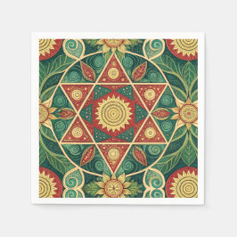 Servilleta De Papel Diseño de Mandala Floral Geométrico Sagrado Arte d