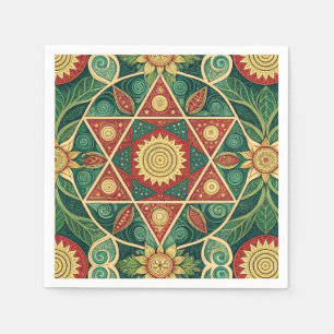 Servilleta De Papel Diseño de Mandala Floral Geométrico Sagrado Arte d