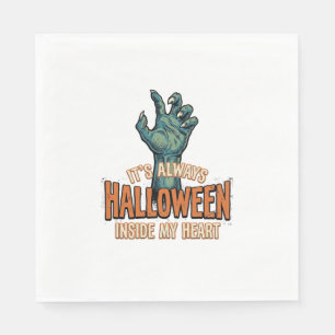Servilleta De Papel Diseño de mano de monstruo de Halloween vintage en