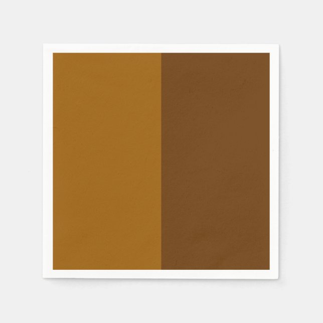 Servilleta De Papel Diseño de medias partes marrón oscuro claro (Anverso)