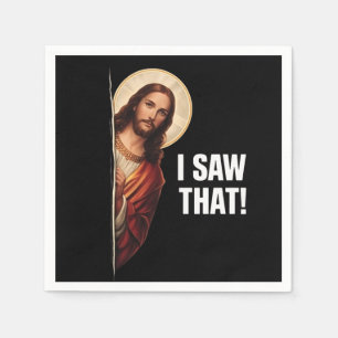 Servilleta De Papel Diseño de meme cristiano divertido de Jesús "Lo vi