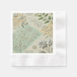 Servilleta De Papel Diseño de Moto Floral Plateado