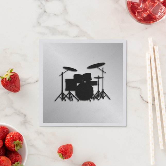 Servilleta De Papel Diseño de música de batería (In situ)