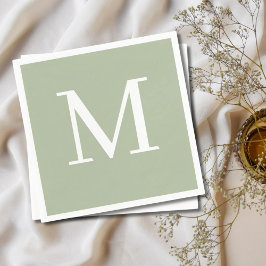 Servilleta De Papel Diseño de Napkin Sage Boda monogramado
