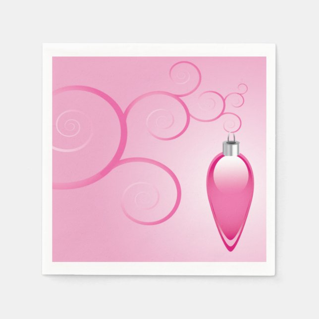 Servilleta De Papel Diseño de navidad ornamento rosa de bonito (Anverso)