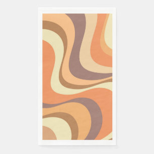 Servilleta De Papel Diseño de ondas retro modernas multicolores